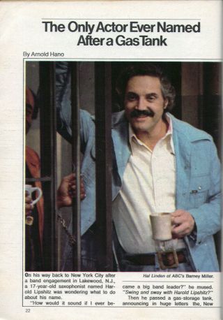 1975 Tv Guide Article Hal Linden Is Barney Miller Saxophonist