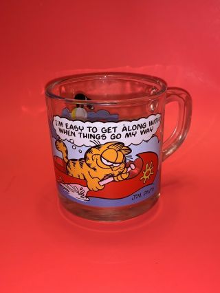 Vintage 1978 Mcdonalds Garfield Comics Glass Mug