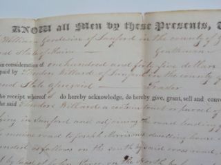 Antique Document 1835 Sanford York County Maine Land Real Estate Deed Paper VTG 2
