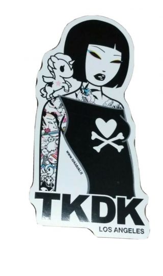 Tokidoki Tattoo Lady Sticker Black White Large Collectable Craft Art Home