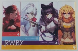 Sdcc 2018 Handout Viz Rwby Book Promo Poster Ruby Weiss Blake Yang Anime Manga