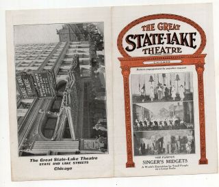 Vintage Brochure Vaudeville Program With Performing Midgets,  Chicago