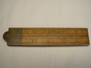Vintage Stanley No 72 Folding Ruler 24 " 4 Fold Wood And Brass Usa