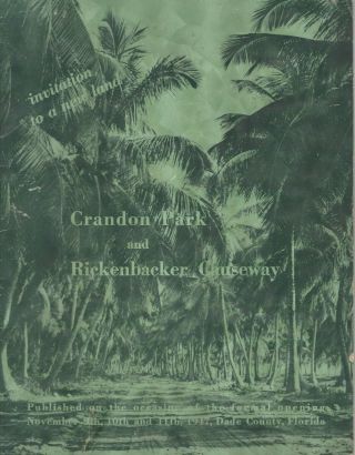 Crandon Park And Rickenbacker Causeway 1947 Opening Celebration Booklet