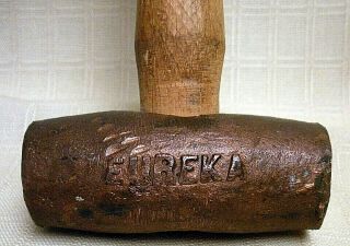 Vintage Eureka Copper Non - Sparking 1lb Hammer With Wooden Handle