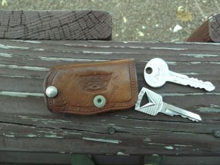 Vintage Leather Key Case,  Rice Holmam,  Merchantville,  N.  J.  W/ Two 60 