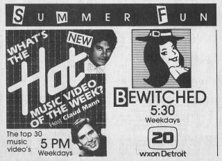 1984 Wxon Detroit Tv Guide Ad Claud Mann Hot Music Video Michael Jackson