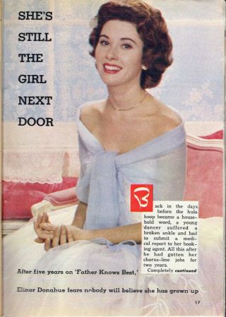 1960 Tv Article Actress Elinor Donahue Father Knows Best