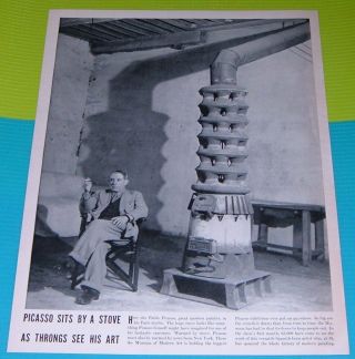 1939 Print Article Pablo Picasso Smoking Cigarette In Paris Studio Old Stove