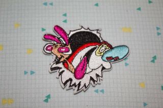 Ren And Stimpy Tv Show Bursting Logo Embroidered Patch 3 " Wide Sew On/iron On