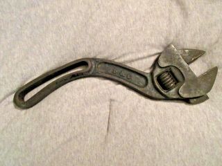 Vintage B&c Bemis & Call Co 12 " S Curved Handle - Adjustable Wrench Antique