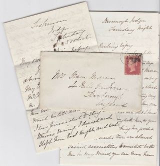 1861 Qv Dungannon Dunmoyle Cross Written Letter To Wifey With A 1d Red Stamp