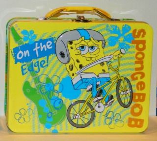 Spongebob Squarepants On The Edge Large Carry All Tin Tote Lunchbox,