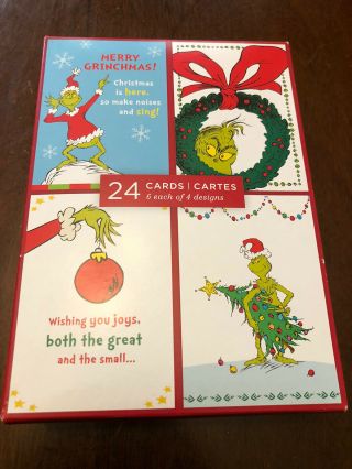 Dr Seuss Grinch Christmas Holiday Greeting Cards Box Set Of 24 By Image Arts