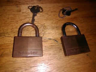 2 Vintage Brass Master Locks With Key No.  150