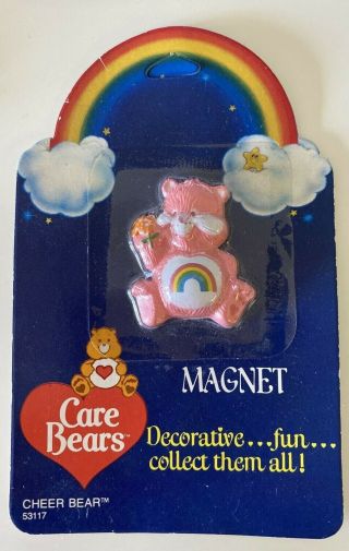 Vintage 1984 American Greetings Care Bears Magnet Cheer Bear Mip