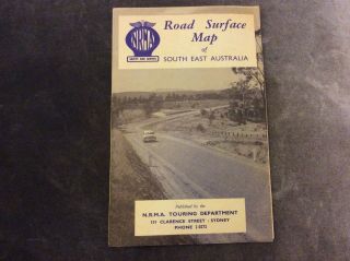 Nrma Road Surface Map Of South East Australia - 1966