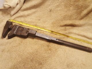 Vintage Bemis And Call 21” Pipe Wrench (monkey Wrench)