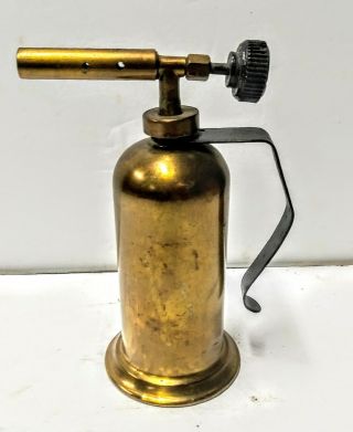 Vintage Small Brass Alcohol Plumbers Blow Torch