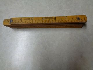 Rare Vintage Pioneer Wooden Folding Ruler 6 Ft (72 ") Measure Made In France
