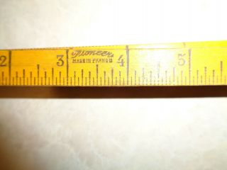 RARE Vintage pioneer Wooden Folding Ruler 6 Ft (72 