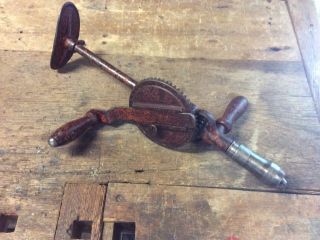 Vintage Millers Falls 2 Speed Hand Drill With Shoulder Brace