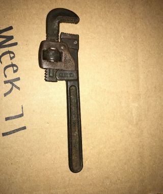Antique Trimont Trimo 10 " All Steel Pipe Wrench,  1 - 3/8 "