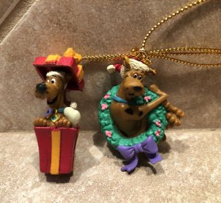 Vintage 1998 Hard Plastic Scooby Doo Christmas Tree Ornaments Miniatures