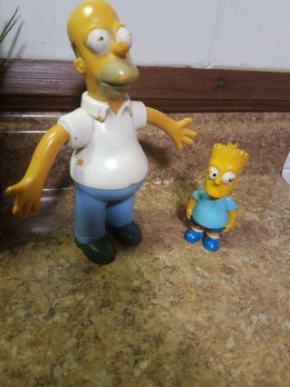 Vintage 1990 Bart And Homer Simpson Action Figures Retired Matt Groening