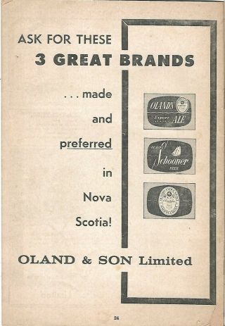 1962 HALIFAX DARTMOUTH Nova Scotia Weekly Guide Map Oland Ale Restaurants Hotels 3