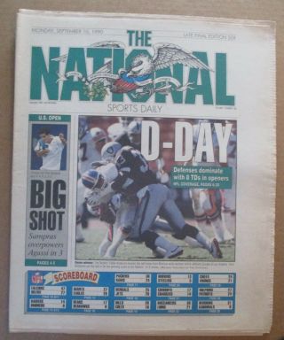 The National Sports Daily Newspaper La Raiders Pete Sampras Wins Us Open 1990