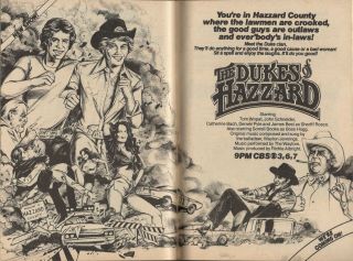 1979 Double Page Tv Guide Ad The Dukes Of Hazzard Sexy Catherine Bach Tom Wopat