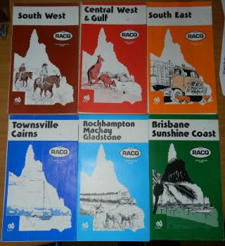 6 X Racq Go See Australia Maps - 1980s