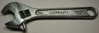 Vintage 6 " Lectrolite Adjustable Wrench Made In Defiance,  Ohio