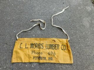 Vintage Plymouth Indiana C.  L.  Morris Lumber Company Nail Apron