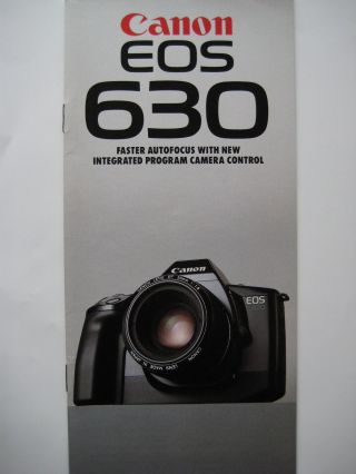 Canon Eos 630 35mm Film Camera Sales Brochure - 1989 - 32 Pages