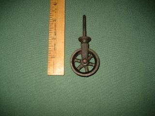 Vintage Small Screw Pulley Spoke Wheel Rustic Cast Iron Old Barn Hardware