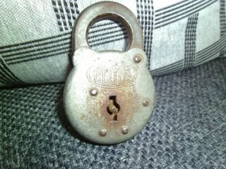 Vintage Antique Elgin 6 Six Lever Padlock Lock No Key