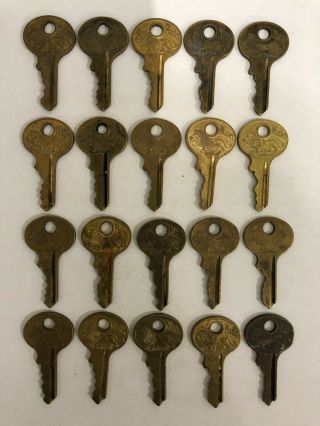 Antique 20 Master Lion Keys Skeleton Keys Flat Keys Iron Keys Brass & Silver 97