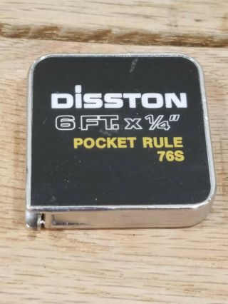 Vintage Disston 76s 6 Ft X 1/4 " Pocket Rule 76s Measuring Tape
