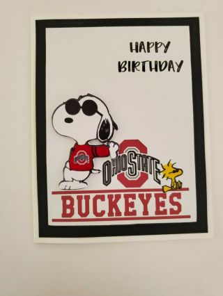 Snoopy Ohio State Buckeyes Birthday Greeting Card