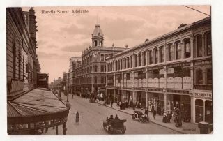 Vintage Postcard Rppc Rundle Street,  Adelaide South Australia 1900s