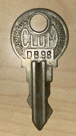 Vintage Clum Mfg Dodge Brothers Ignition Key 98 Db98 Milwaukee Vintage Auto Key