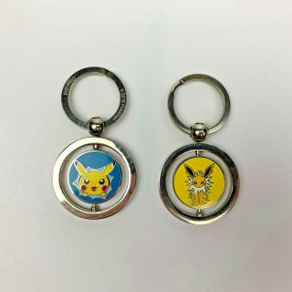 Pokemon Keychain Pikachu And Eevee / Jolteon Spinners