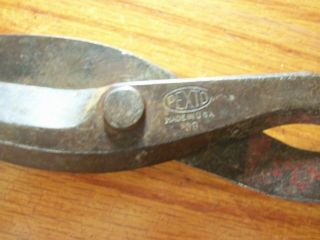 Vintage Pexto 39 12” Sheet Metal Shears Scissors Snips Cuts Made in USA Forged 2