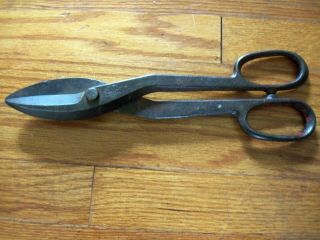 Vintage Pexto 39 12” Sheet Metal Shears Scissors Snips Cuts Made in USA Forged 3