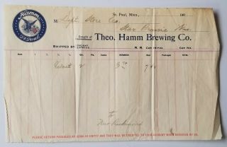 1904 Billhead St Paul Minnesota Theo Hamm Brewing Company