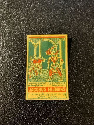 Matchbox Vintage Packet Label China,  Jacobus Hijmans (5.  7x3.  6cm) Rr