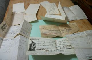 12 Antique Documents From The State Of Iowa Late 1800 Tax Receipts - Bank Notes