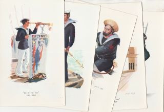 Orig 5 X Bernards Of Harwich,  David Cobb Illust Menu Cards,  Royal Navy,  Marine